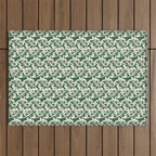 Green Leaf Motif Outdoor Rug Gallery Image 1