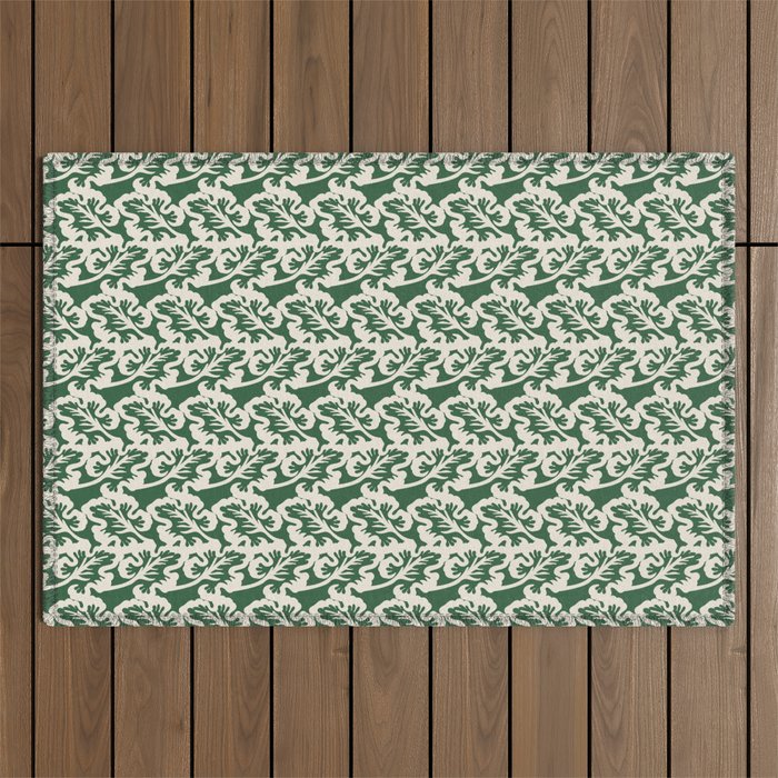 Green Leaf Motif Outdoor Rug Gallery Image 1