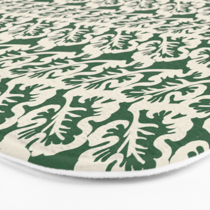 Green Leaf Motif Bath Mat Gallery Image 3
