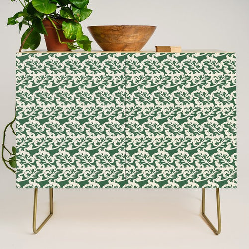 Green Leaf Motif Credenza