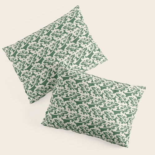 Green Leaf Motif Pillow Sham Gallery Image 3