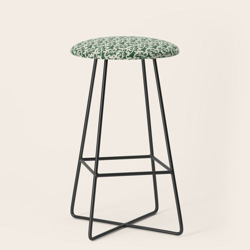 Green Leaf Motif Stool Gallery Image 1