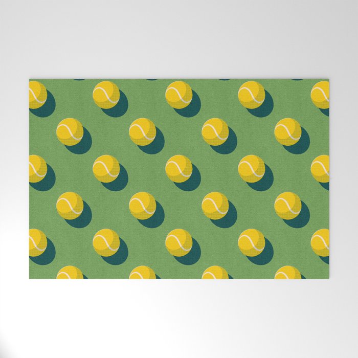 BALLS Tennis - grass court - pattern Welcome Mat Gallery Image 1