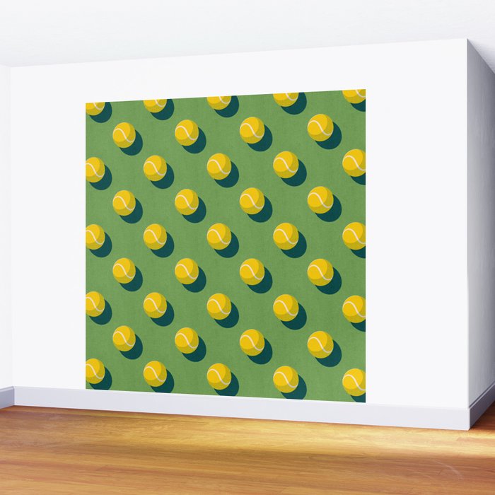 BALLS Tennis - grass court - pattern Wall Mural Gallery Image 2