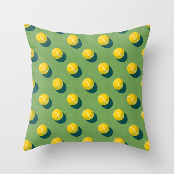 BALLS Tennis - grass court - pattern Throw Pillow Gallery Image 6