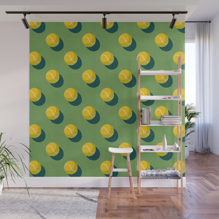 BALLS Tennis - grass court - pattern Wall Mural Gallery Image 1
