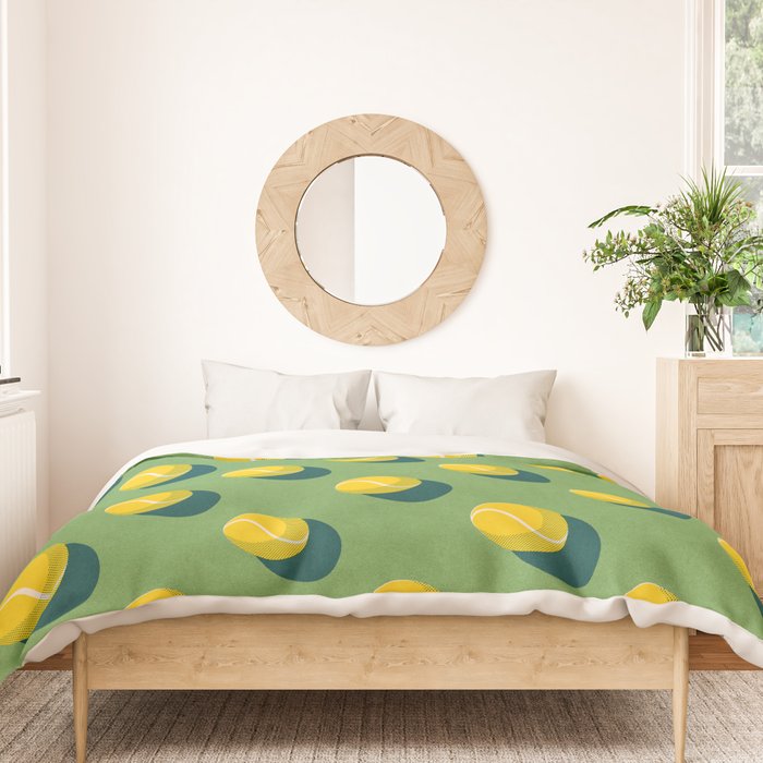 BALLS Tennis - grass court - pattern Duvet Cover Gallery Image 3