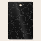 Black and white diverse people crowd pattern Cutting Board Gallery Image 1