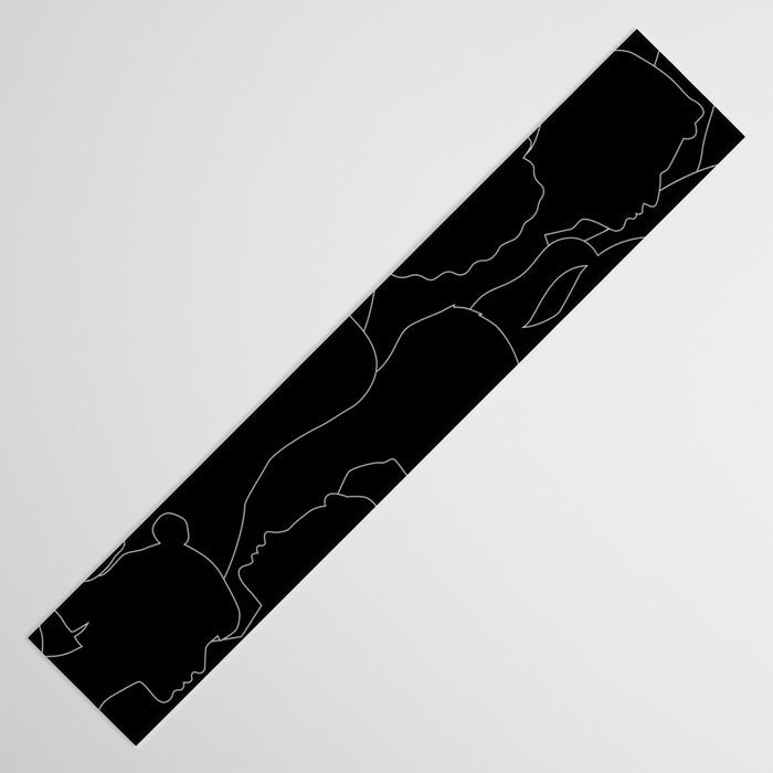 Black and white diverse people crowd pattern Table Runner Gallery Image 3