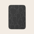 Black and white diverse people crowd pattern Bath Mat Gallery Image 1