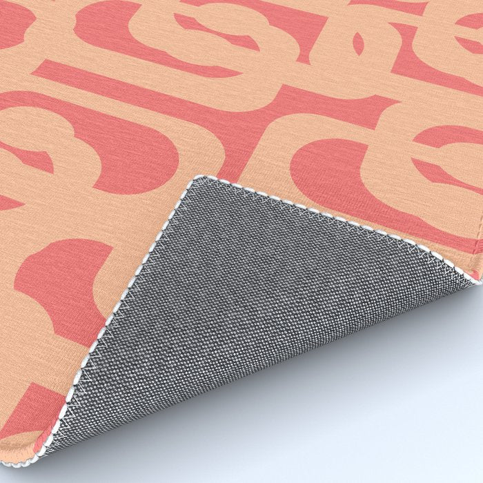 Peach Pink Mid Century Modern Loop Pattern Rug Gallery Image 4