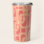 Peach Pink Mid Century Modern Loop Pattern Travel Mug Gallery Image 2