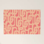 Peach Pink Mid Century Modern Loop Pattern Welcome Mat Gallery Image 1