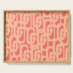 Peach Pink Mid Century Modern Loop Pattern Serving Tray Gallery Image 1