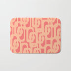 Peach Pink Mid Century Modern Loop Pattern Bath Mat Gallery Image 1