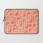 Peach Pink Mid Century Modern Loop Pattern Laptop Sleeve Gallery Image 1