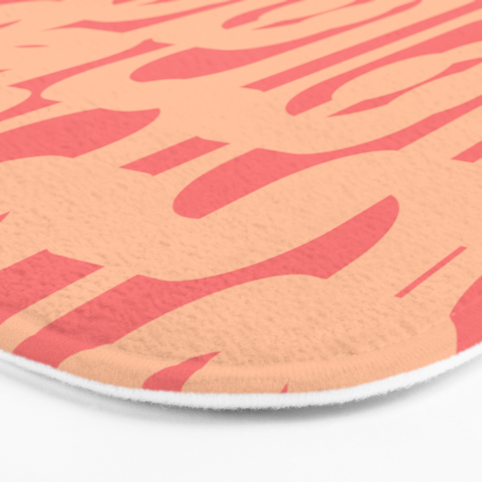 Peach Pink Mid Century Modern Loop Pattern Bath Mat Gallery Image 3