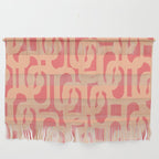 Peach Pink Mid Century Modern Loop Pattern Wall Hanging Gallery Image 1