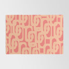 Peach Pink Mid Century Modern Loop Pattern Rug Gallery Image 2