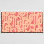 Peach Pink Mid Century Modern Loop Pattern Desk Mat Gallery Image 3