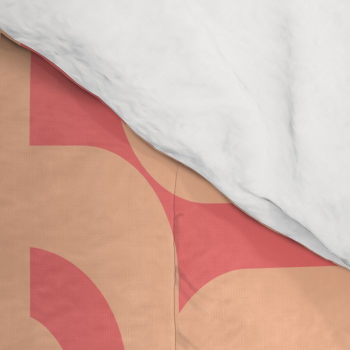 Peach Pink Mid Century Modern Loop Pattern Comforter Gallery Image 4