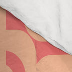 Peach Pink Mid Century Modern Loop Pattern Comforter Gallery Image 4