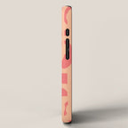 Peach Pink Mid Century Modern Loop Pattern iPhone Case Gallery Image 2