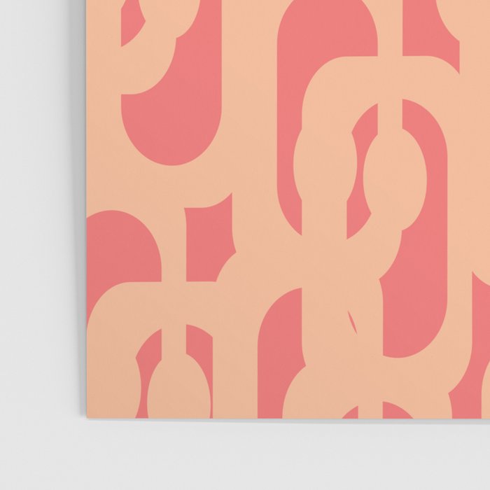 Peach Pink Mid Century Modern Loop Pattern Poster Gallery Image 3