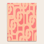 Peach Pink Mid Century Modern Loop Pattern Notebook Gallery Image 4