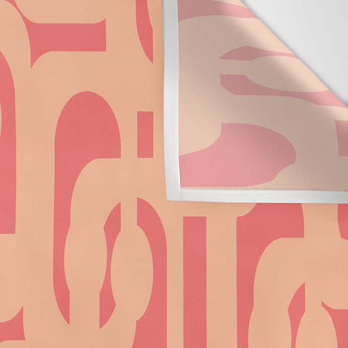 Peach Pink Mid Century Modern Loop Pattern Wall Tapestry Gallery Image 3