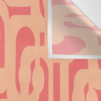 Peach Pink Mid Century Modern Loop Pattern Wall Tapestry Gallery Image 3