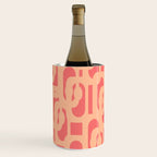 Peach Pink Mid Century Modern Loop Pattern Wine Chiller Gallery Image 3