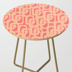 Peach Pink Mid Century Modern Loop Pattern Side Table Gallery Image 2