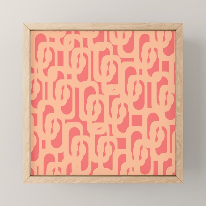 Peach Pink Mid Century Modern Loop Pattern Mini Art Print Gallery Image 1