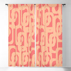 Peach Pink Mid Century Modern Loop Pattern Window Curtain Gallery Image 5