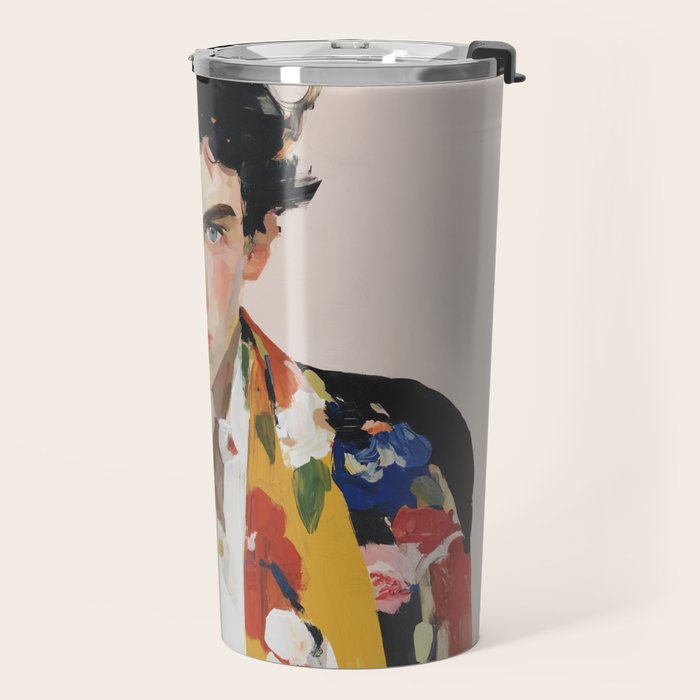 Floral Gaze Portrait Travel Mug Gallery Image 2