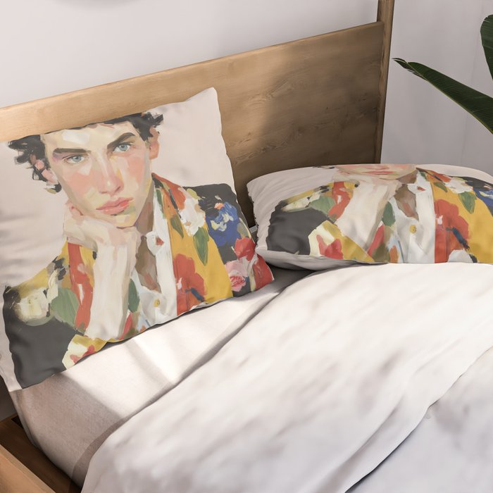 Floral Gaze Portrait Pillow Sham Gallery Image 2