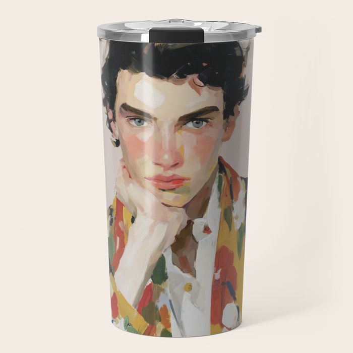 Floral Gaze Portrait Travel Mug Gallery Image 1