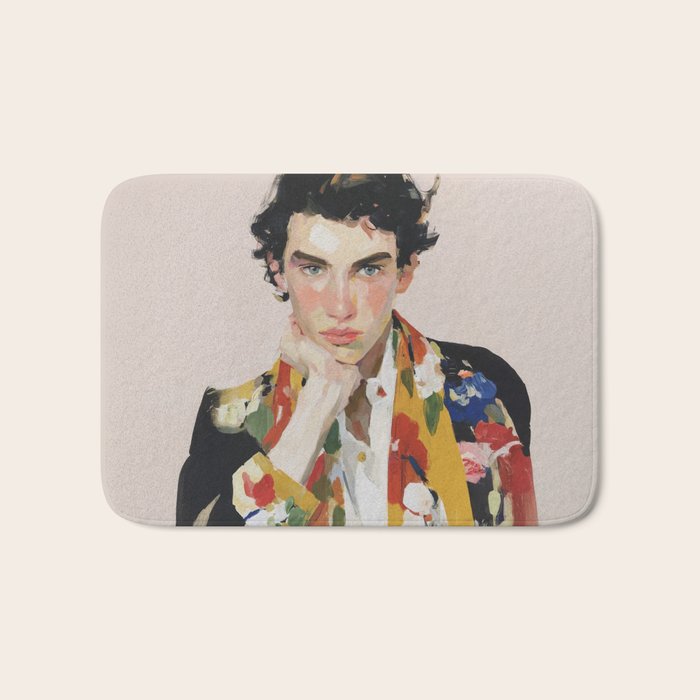 Floral Gaze Portrait Bath Mat Gallery Image 1