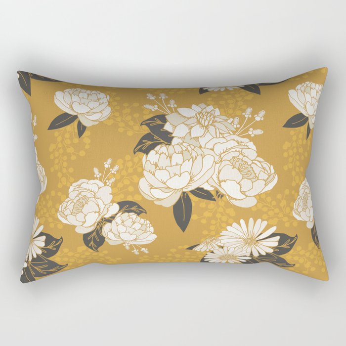 Glam Florals - Gold Rectangular Pillow Gallery Image 2