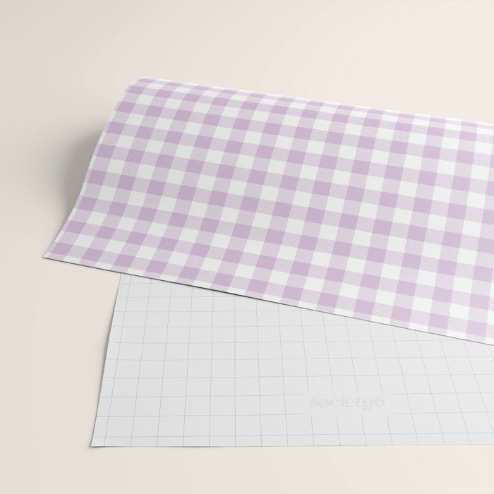 Lilac Plaid Gingham Print Wrapping Paper Gallery Image 2