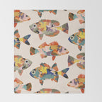 Colorful fish Throw Blanket Gallery Image 2