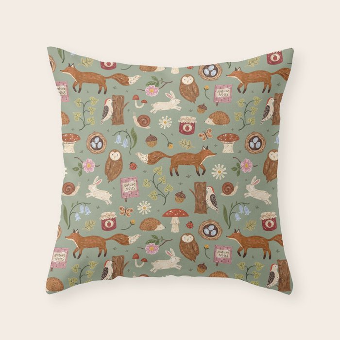 Woodsy Walk Throw Pillow Gallery Image 1