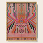 Geometric Tribal Guardian Abstract Textile Art Serving Tray Gallery Image 1
