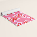 Ditsy Kitsch Ribbons and bows 2. Watermelon Pink and Red Yoga Mat Gallery Image 2