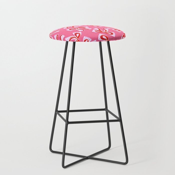 Ditsy Kitsch Ribbons and bows 2. Watermelon Pink and Red Stool Gallery Image 1