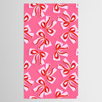 Ditsy Kitsch Ribbons and bows 2. Watermelon Pink and Red Tablecloth Gallery Image 2
