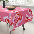 Ditsy Kitsch Ribbons and bows 2. Watermelon Pink and Red Tablecloth Gallery Image 3
