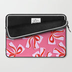 Ditsy Kitsch Ribbons and bows 2. Watermelon Pink and Red Laptop Sleeve Gallery Image 2