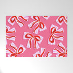 Ditsy Kitsch Ribbons and bows 2. Watermelon Pink and Red Welcome Mat Gallery Image 1